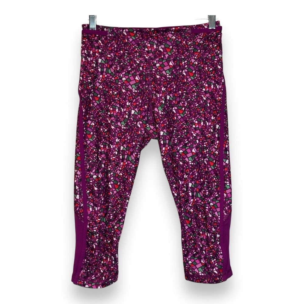 Lululemon Real Quick Crop Leggings Paradise Camo Regal Plum Womens Size 6